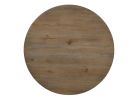 Brutus Vintage Walnut 5 Piece 47" Wide Contemporary Round Dining Table Set with Wheat Colored Fabric Chairs