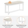 TOPMAX Farmhouse 6-Piece Wood Dining Table Set with 4 Upholstered Chairs and Bench, White
