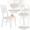 TOPMAX Farmhouse 6-Piece Wood Dining Table Set with 4 Upholstered Chairs and Bench, White
