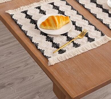 Cotton And Linen Style Fabric Woven Placemat