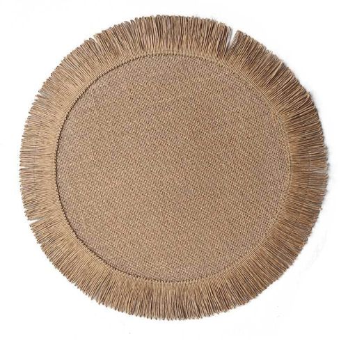 Christmas Simple Jute Placemat Heat Insulation Non-slip Mat