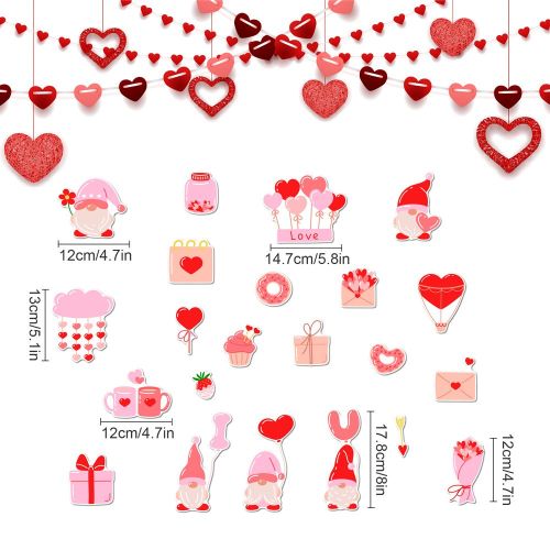 Valentine's Day Cartoon Fridge Stickers Home Decoration PVC Magnetic Wall Sticker Waterproof Decoration