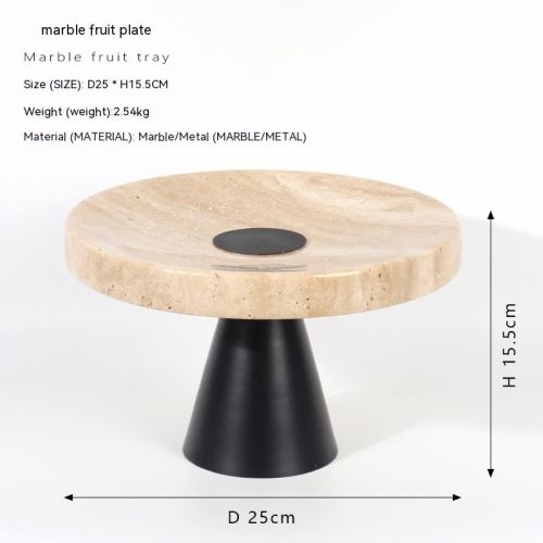 Yellow Cave Stone Round Fruit Plate In The Living Room